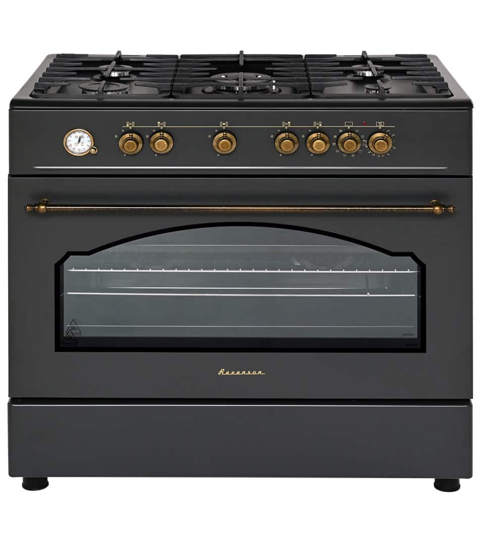 Kuchnia gazowo elektryczna Ravanson Retro KWGE–90AR (czarny) — zdjęcie 1 z 7