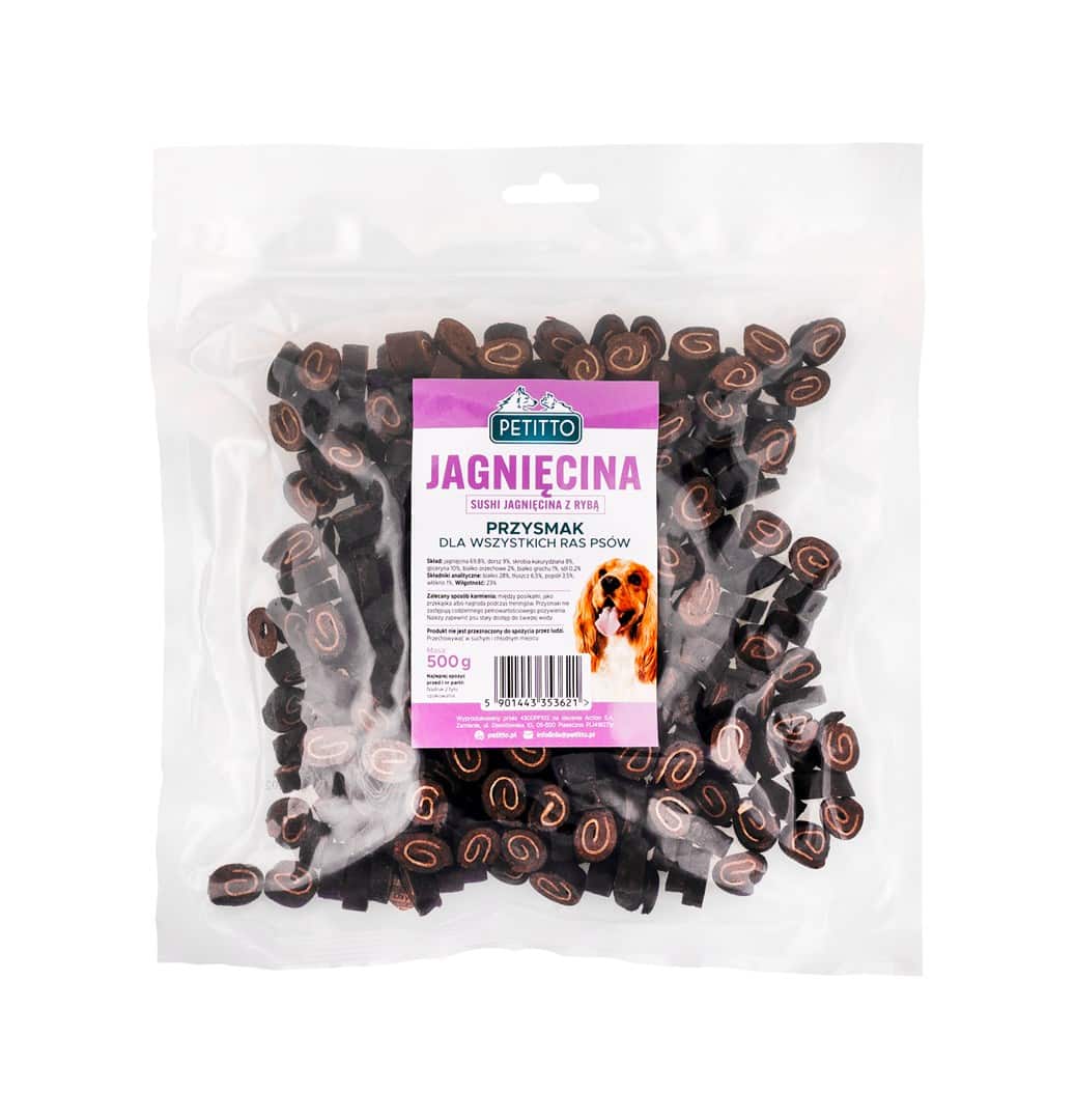 PETITTO - Sushi Jagnięcina z Rybą - przysmak dla psa - 500g — zdjęcie 1 z 6