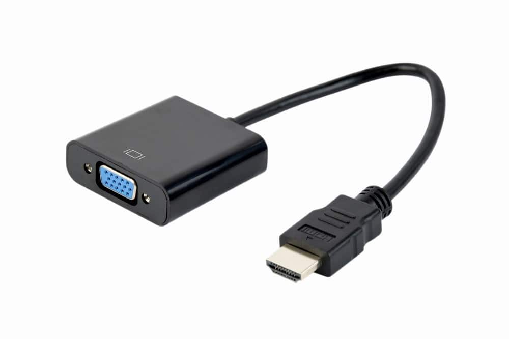 Adapter GEMBIRD A-HDMI-VGA-04 (HDMI M - D-Sub (VGA) F; 0,15m; kolor czarny) — zdjęcie 1 z 3