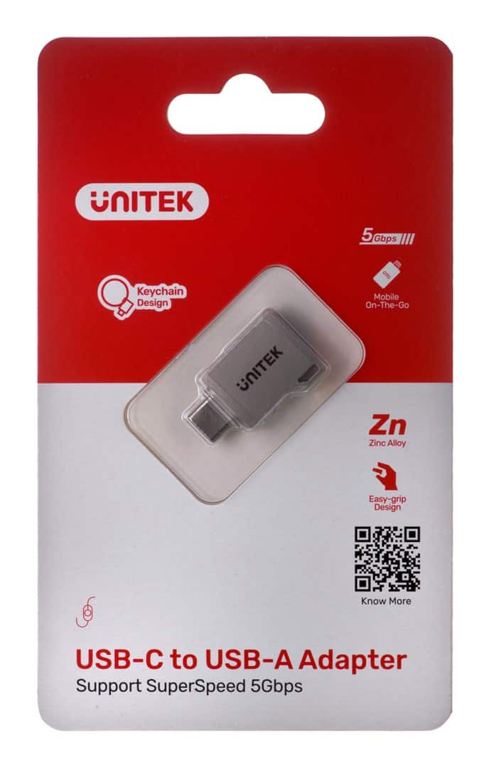 UNITEK ADAPTER USB-C-USB-A 3.1 GEN1, M/F, A1025GNI — zdjęcie 1 z 4