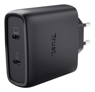 Ładowarka TRUST czarna MAXO GaN 65W 2x USB-C — zdjęcie 1 z 5