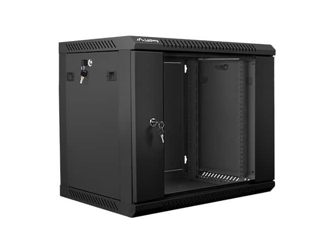 Szafa jednosekcyjna Lanberg WF01-6409-10B (9U; 502mm / 600mm / 450 mm; wisząca; Szklane; 19''; kolor czarny) — zdjęcie 1 z 3