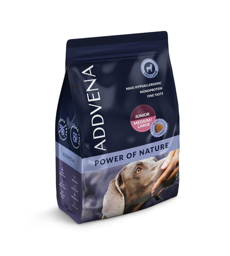 ADDVENA POWER OF NATURE Junior/Medium/Large  jagnięcina dla szczeniąt 2,5 kg — zdjęcie 1 z 4