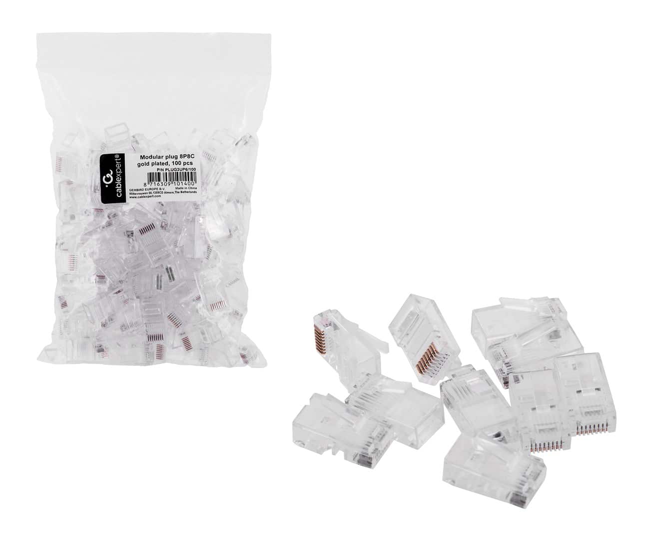 GEMBIRD WTYK RJ45 KAT. 5E, UTP, 8P8C, 100 szt. — zdjęcie 1 z 6