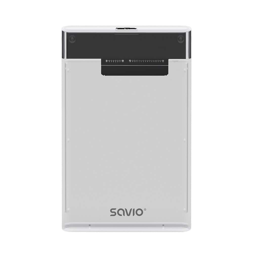 SAVIO ZEWNĘTRZNA OBUDOWA NA DYSK HDD/SDD 2,5", USB 3.0, TRANSPARENTNA, AK-66 — zdjęcie 1 z 6