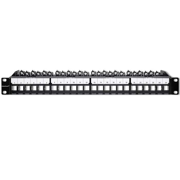 QOLTEC PATCH PANEL 19" 24 PORTY 1U CZARNY — zdjęcie 1 z 8