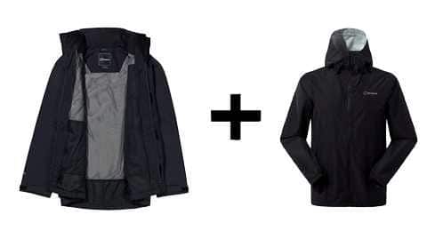 Kurtka Berghaus Deluge Pro 3.0 roz. M Czarna + Kurtka Berghaus Hillwalker IA Shell roz. M Czarna — zdjęcie 1 z 8