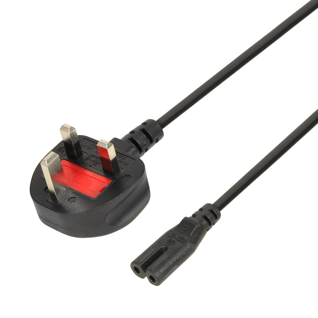 KABEL ZASILAJĄCY IBOX EURO 2-PIN AUDIO-RTV VDE 3X0,75MM MIEDŹ WTYCZKA UK — zdjęcie 1 z 2
