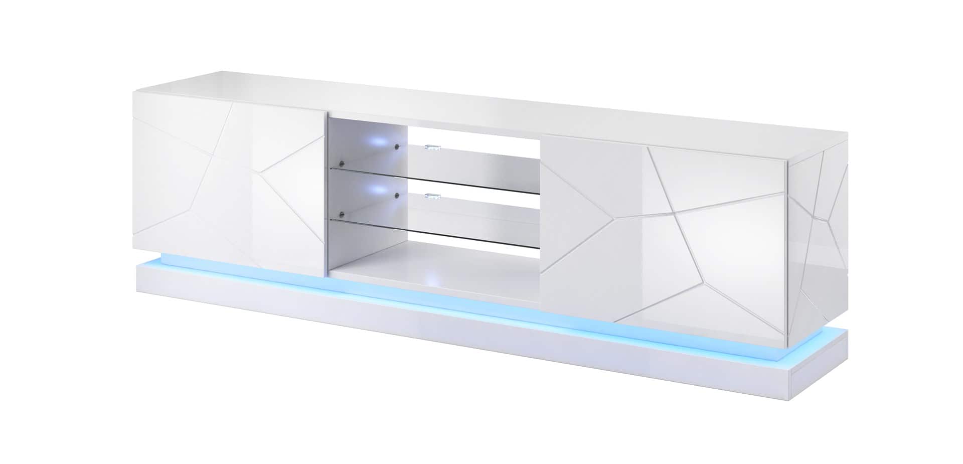 Szafka RTV QIU 200 MDF biały połysk/ biały połysk — zdjęcie 1 z 5