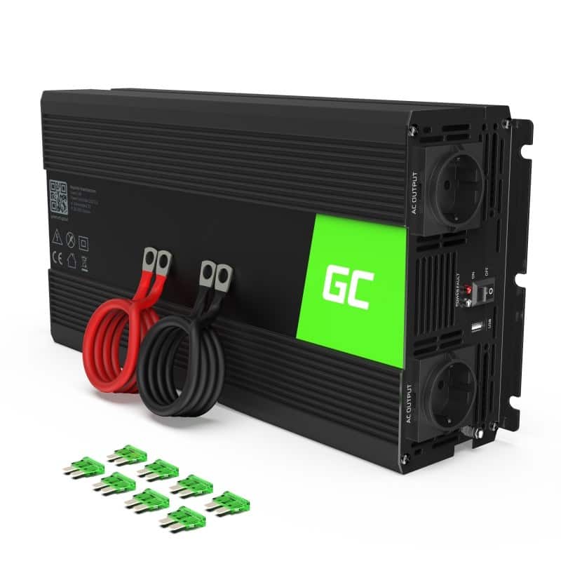 GREEN CELL PRZETWORNICA INV19 24V-230V 1500W/3000W CZYSTA SINUSOIDA — zdjęcie 1 z 2