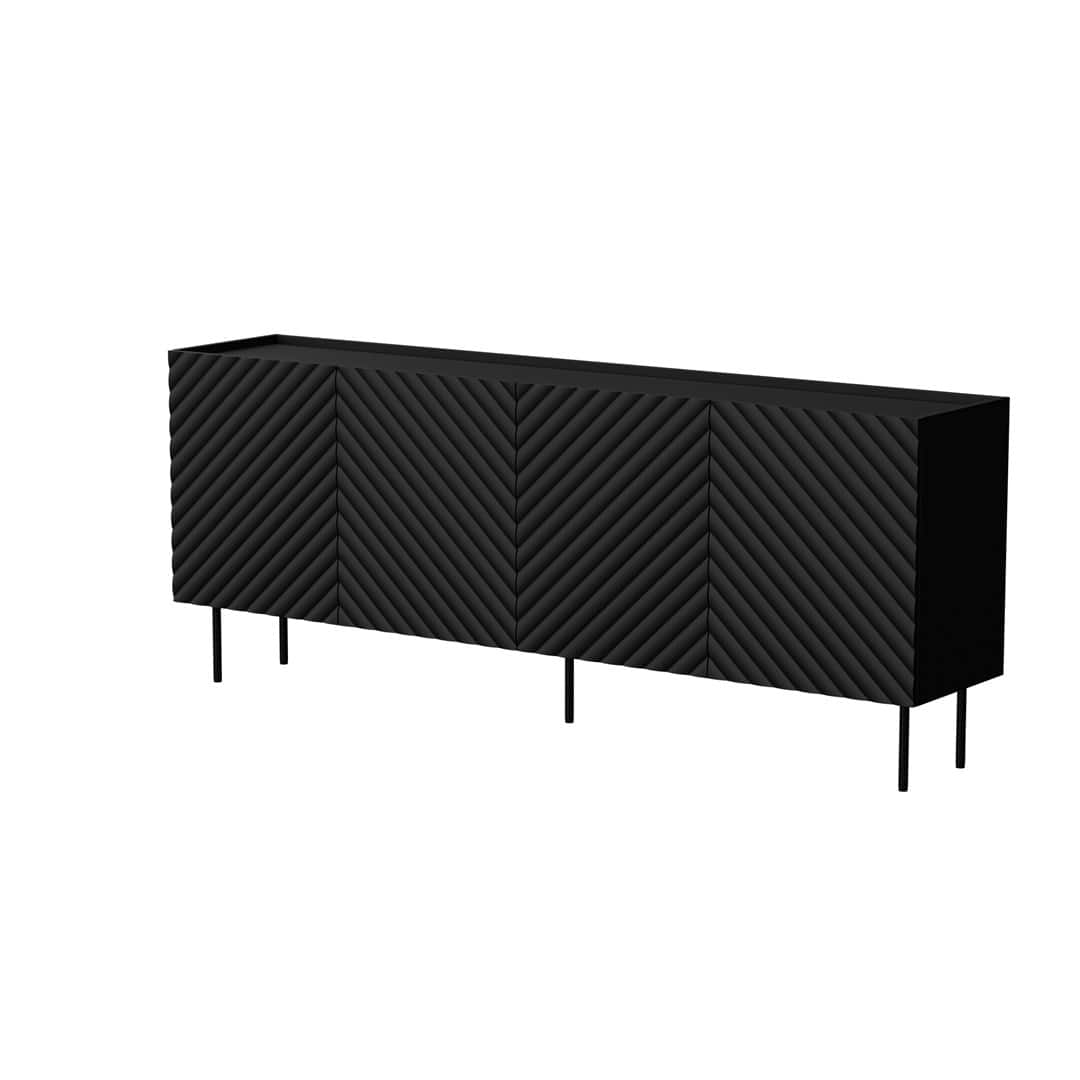 Komoda 4D LUCCA 200x40x80 czarny — zdjęcie 1 z 4