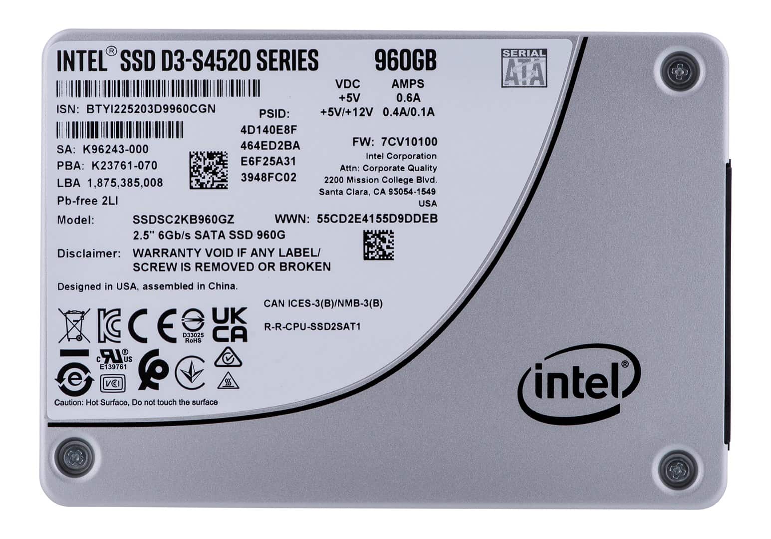 Dysk SSD Solidigm (Intel) S4520 960GB SATA 2.5" — zdjęcie 1 z 4