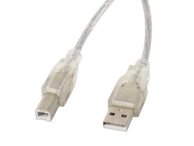 Kabel Lanberg CA-USBA-12CC-0018-TR (USB 2.0 M - USB 2.0 M; 1,8m; kolor przeźroczysty) — zdjęcie 1 z 2