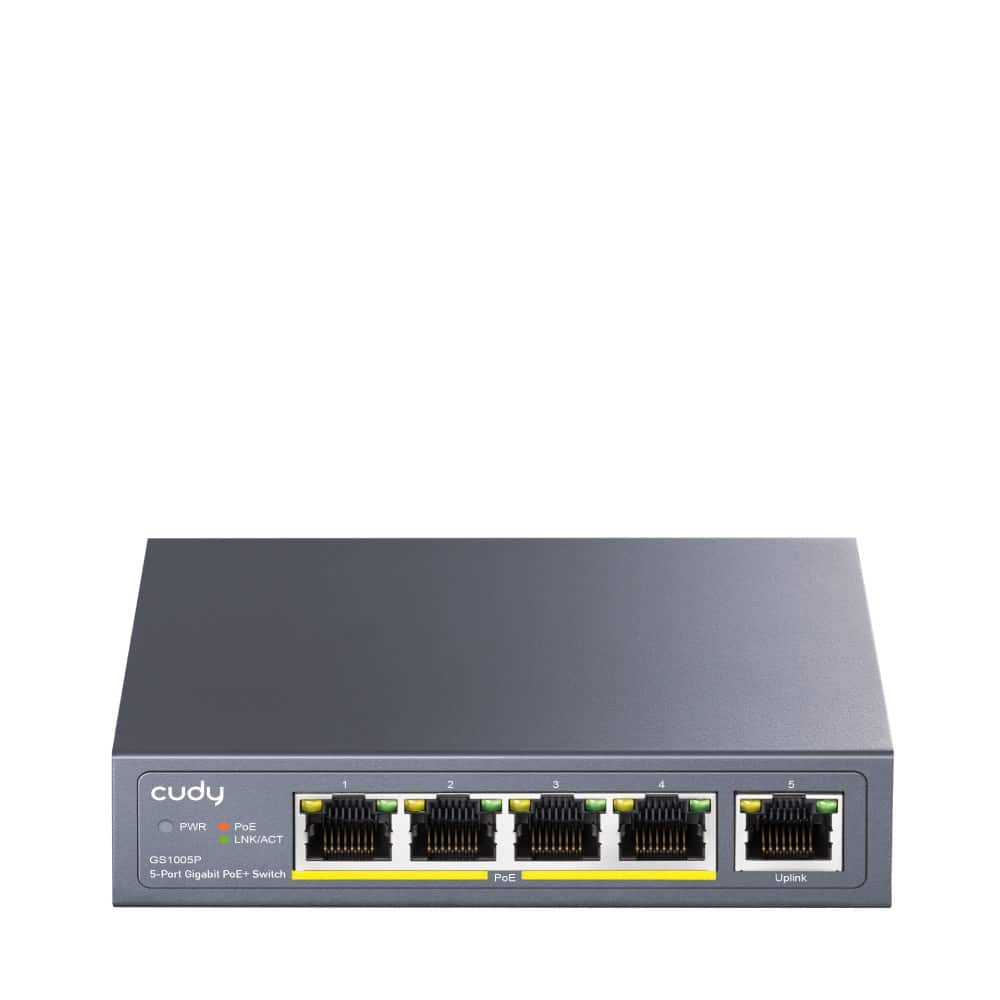Switch CUDY GS1005P - Metalowy, Szary — zdjęcie 1 z 5