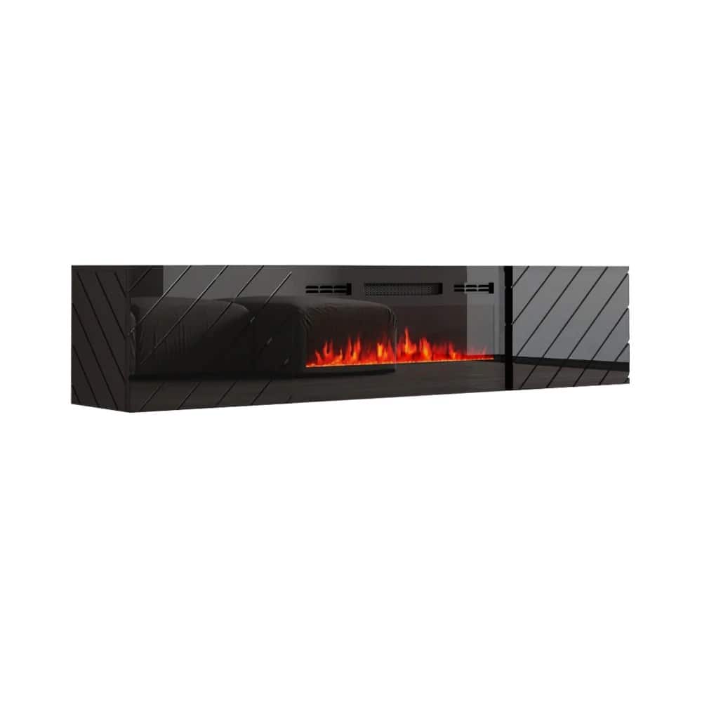Szafka RTV LUXE 182,6x34,5x37,5 czarny/czarny połysk — zdjęcie 1 z 4