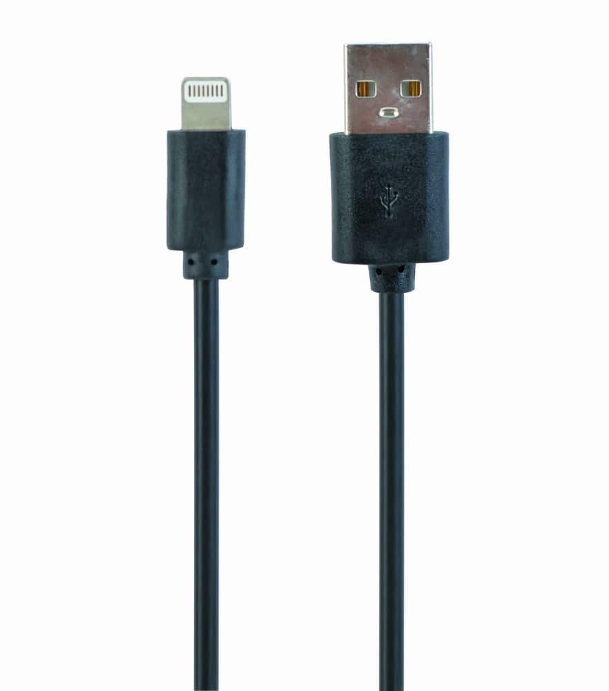 Kabel GEMBIRD CC-USB2-AMLM-1M (USB 2.0 M - Lightning M; 1m; kolor czarny) — zdjęcie 1 z 5
