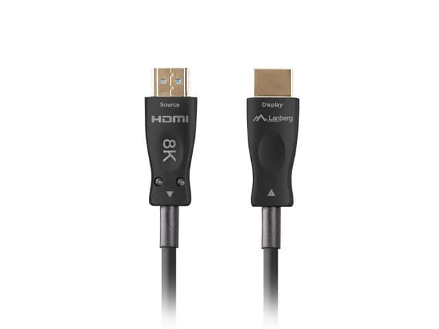 LANBERG KABEL HDMI M/M V2.1 50M 8K OPTYCZNY AOC CA-HDMI-30FB-0500-BK — zdjęcie 1 z 5