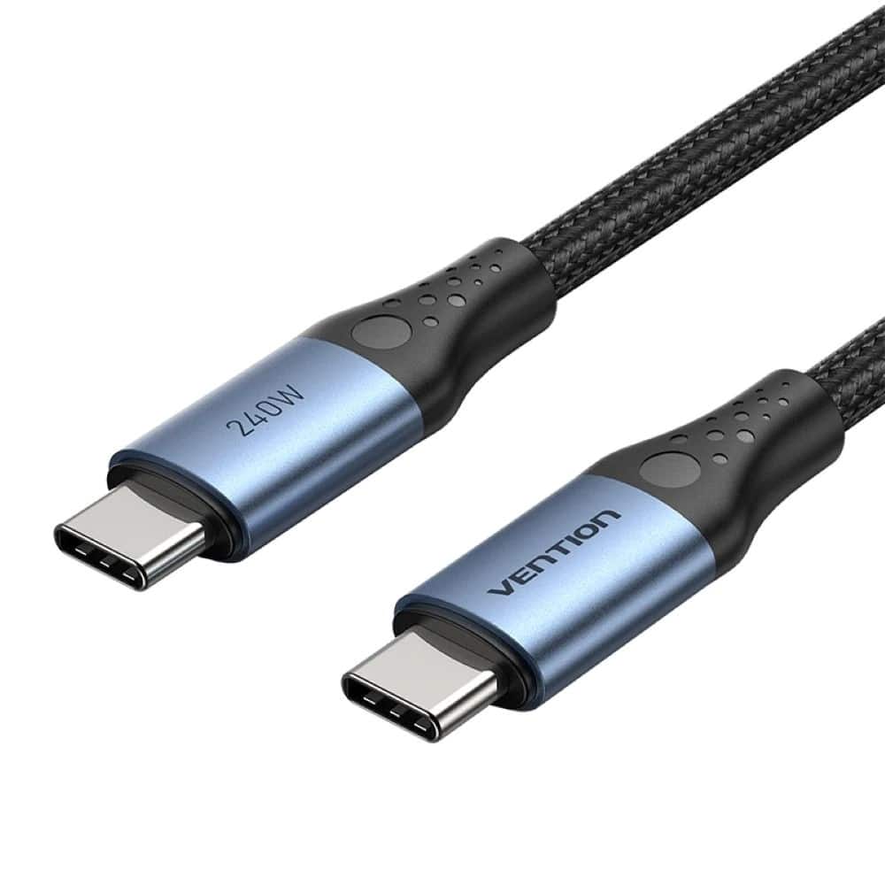Kabel USB-C do USB-C Vention USB 2.0 5A 240W 1m czarny — zdjęcie 1 z 3