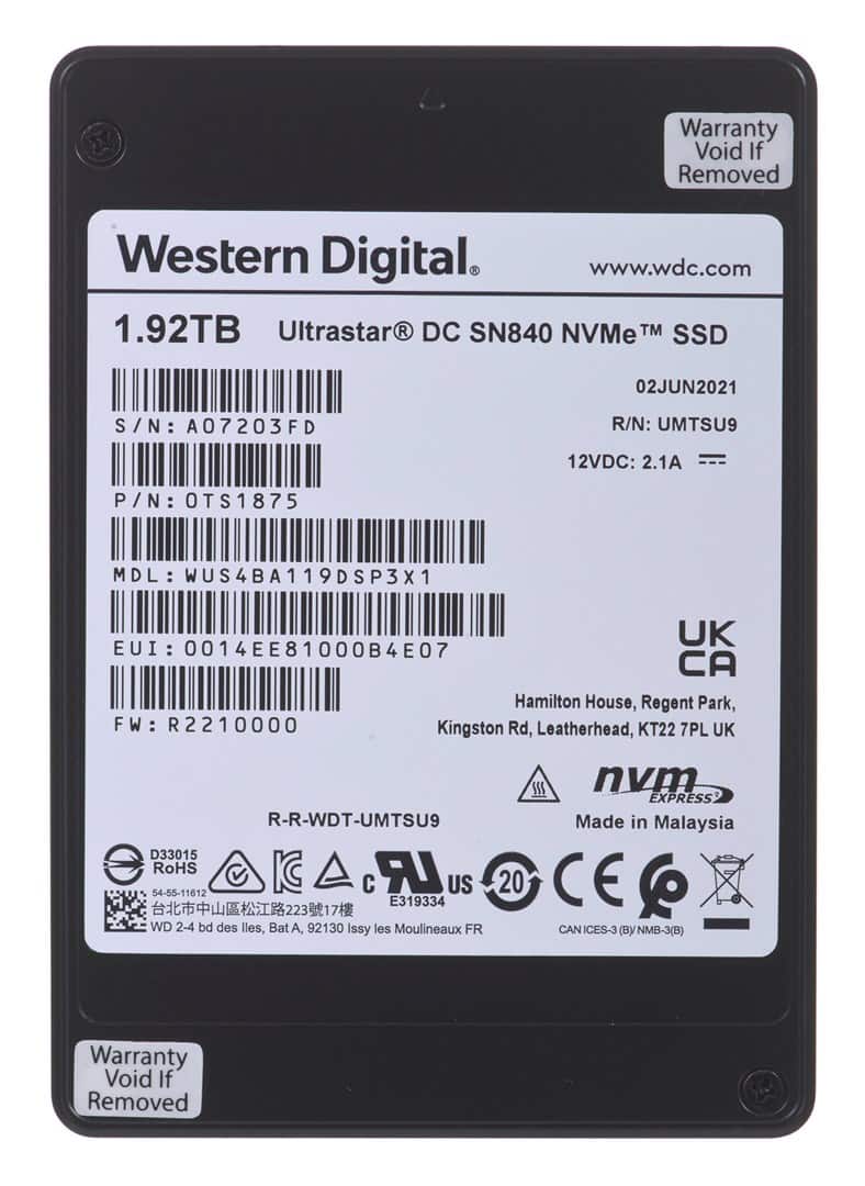 Dysk SSD Western Digital Ultrastar DC SN840 1.92 TB — zdjęcie 1 z 4