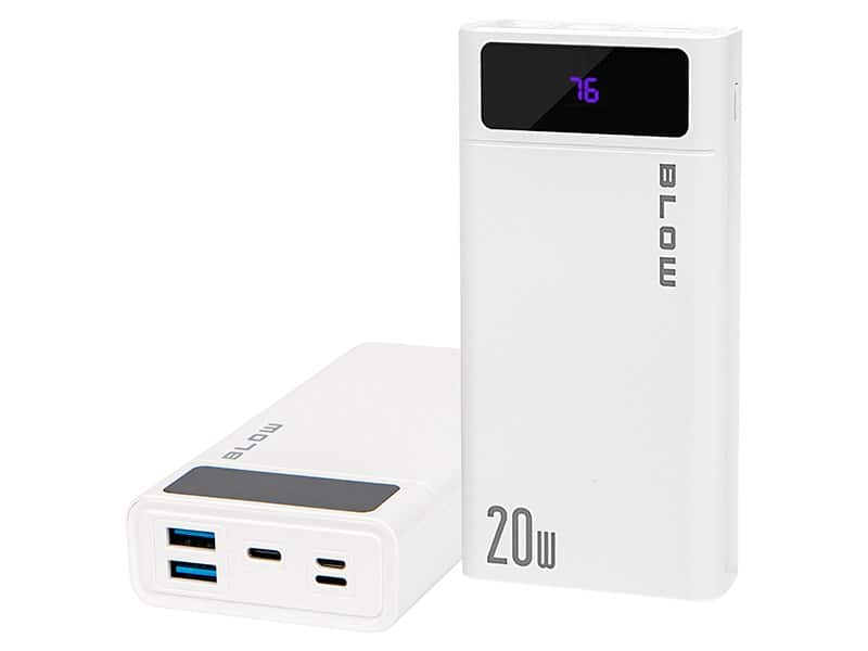 BLOW POWER BANK 20000MAH QC+PD 20W + LIGHTNING BIAŁY PB20E — zdjęcie 1 z 5