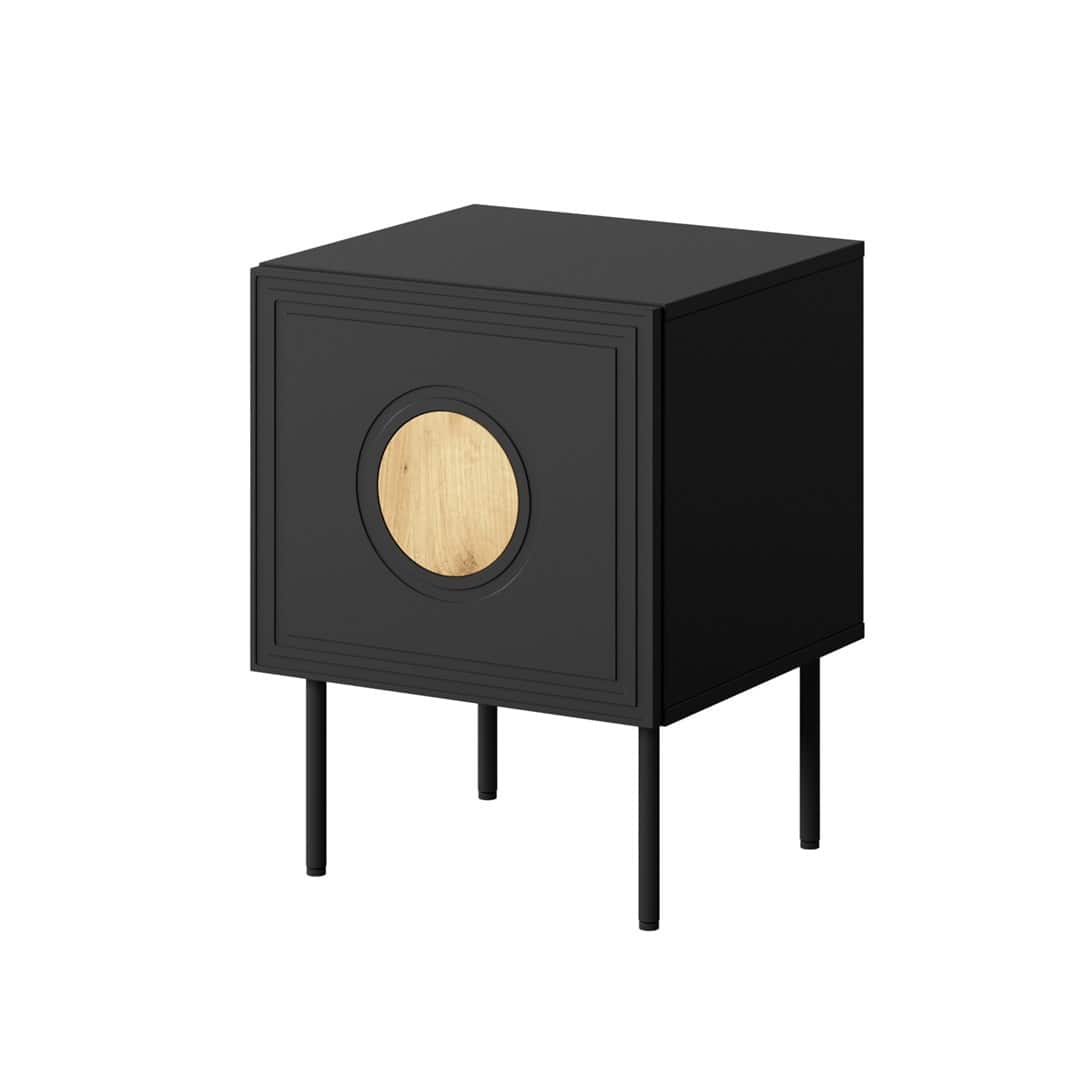 Szafka nocna 2szt. PALAZZO 44,5x40x59 czarny + dąb craft — zdjęcie 1 z 4
