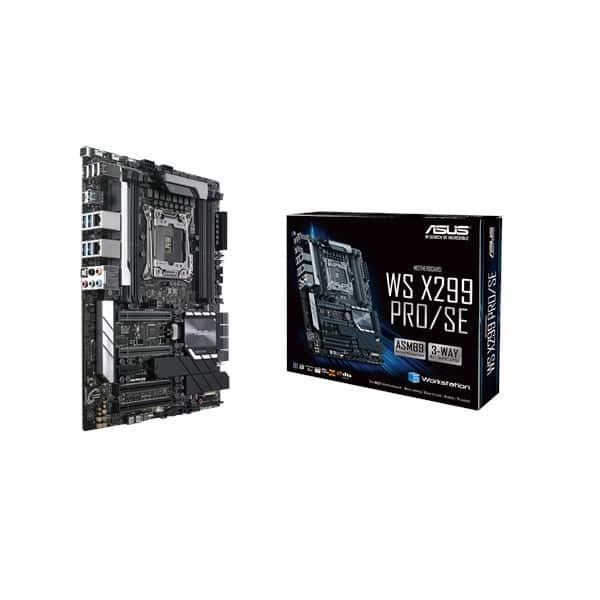 ASUS WS X299 PRO/SE, 1x Socket 2066 Core, Intel X299, 8x DIMM DDR4 4200(O.C.)/2933 Non-ECC, ASPEED AST2500 64MB, 5x PCIe 3.0, NVIDIA 3-Way SLI/ AMD 3-Way CrossFireX, 2x M.2 ,1x U.2, 6x SATA, Intel Rapid Storage Technology (Raid 0, 1, 5, 10), 2x1Gb Intel I — zdjęcie 1 z 6