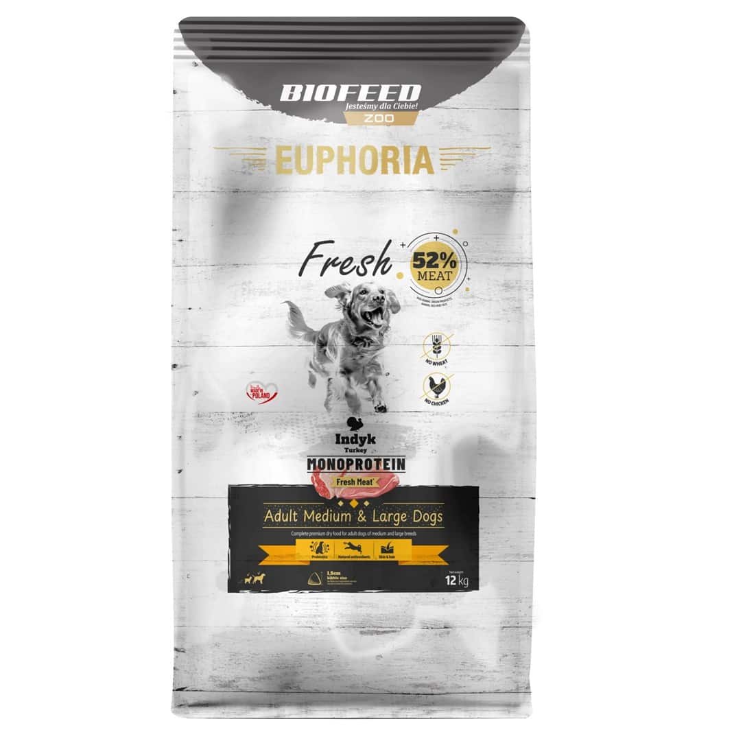 BIOFEED Euphoria Fresh Meat Indyk 12kg Srednia i Duza Rasa