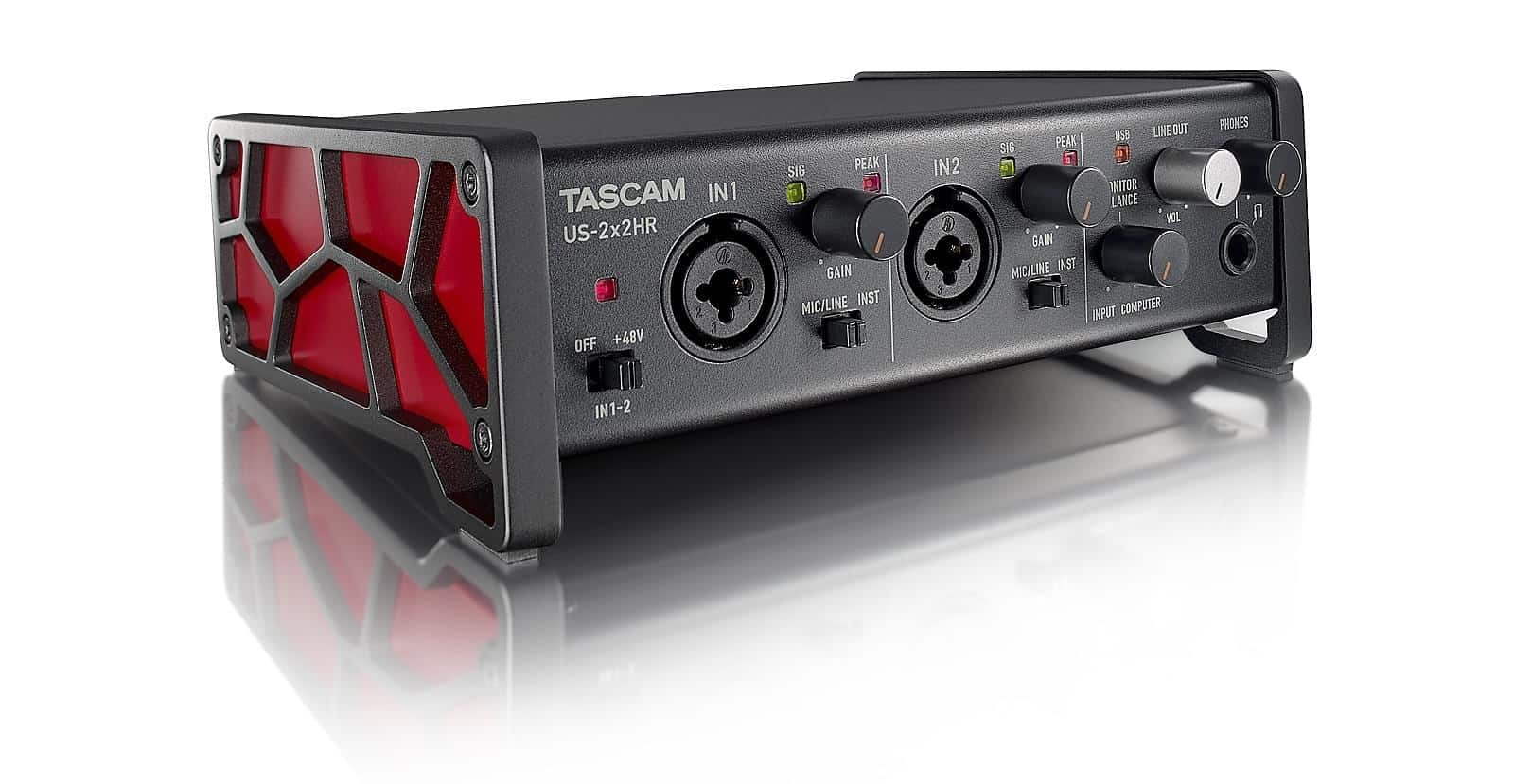Tascam US-2x2HR - Interfejs USB audio/MIDI wysokiej rozdzielczości (2 wejścia, 2 wyjścia) — zdjęcie 1 z 3