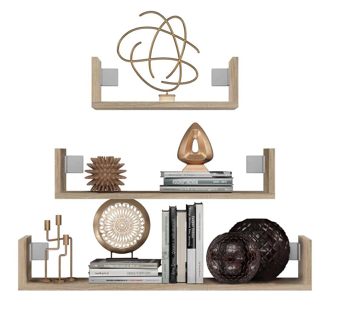 Zestaw 3 x półka wisząca MOBI 3P 80x20xH14 sonoma — zdjęcie 1 z 4