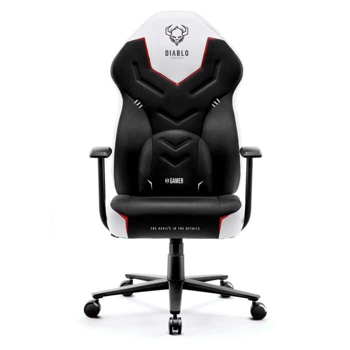 Fotel gamingowy DIABLO X-GAMER czarno-biały — zdjęcie 1 z 6