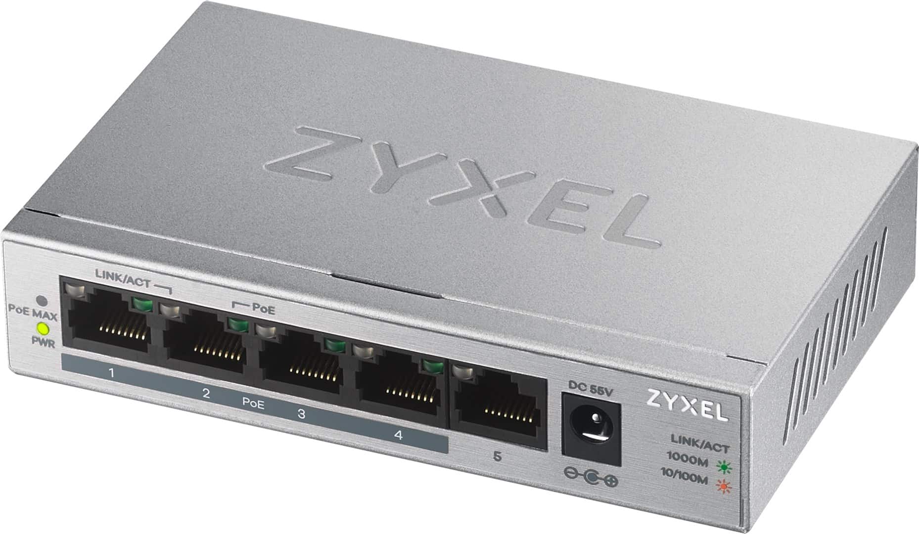 Switch Zyxel GS1005-HP 5p PoE 60W Unmanaged Gigabit — zdjęcie 1 z 8