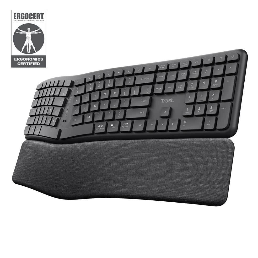 Klawiatura ergonomiczna TRUST Keyra multidevice wireless — zdjęcie 1 z 7