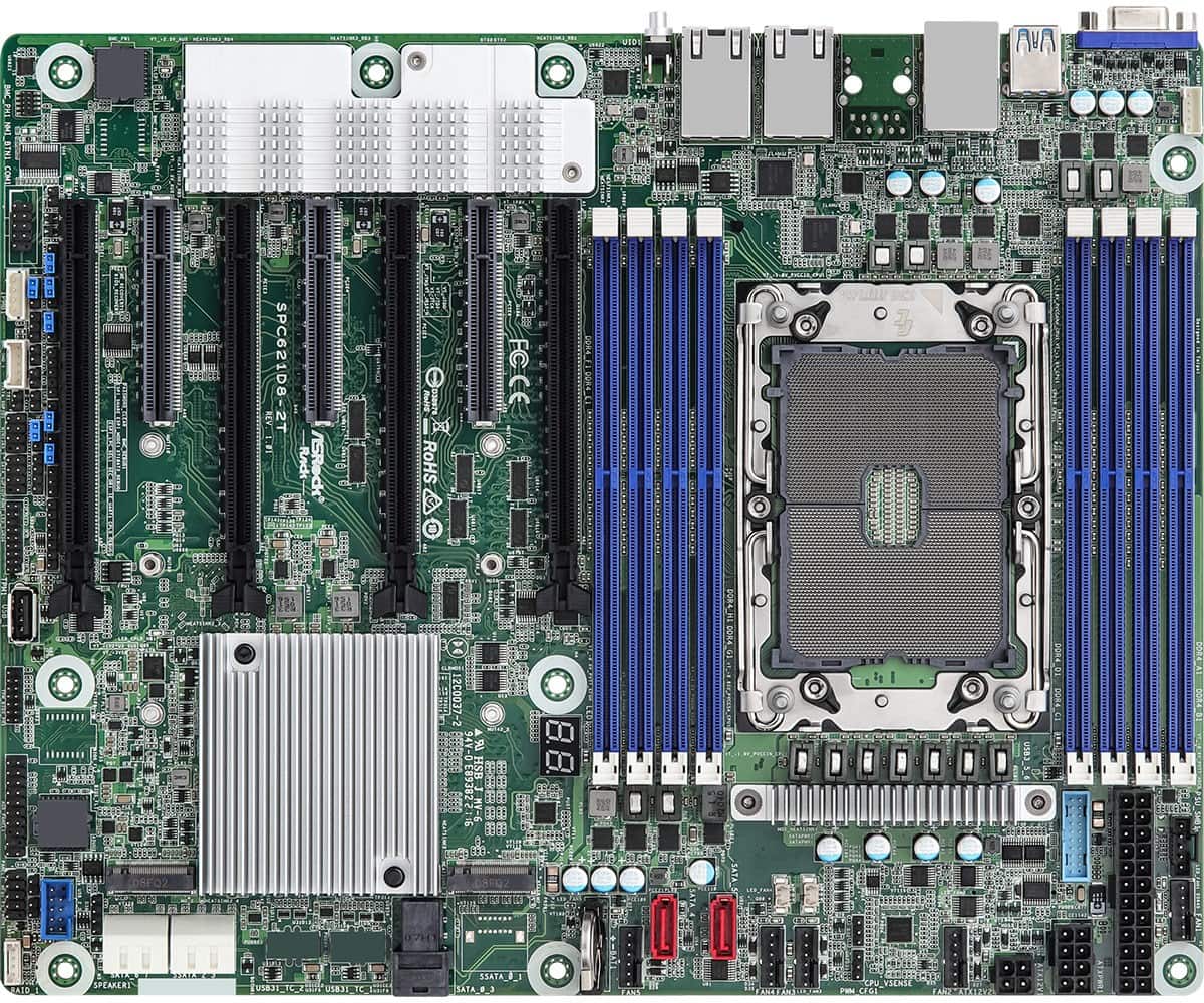 Płyta główna ASRock SPC621D8-2T 1x LGA4189 Intel Xeon Scalable 3gen C621A (8xDIMM, SATA, 2xM.2, 2x10GbE, IPMI) — zdjęcie 1 z 4