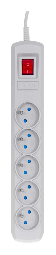 Listwa przeciwprzepięciowa Activejet 5gn/3m/cz (10A; 2300W) 3m; kolor szary — zdjęcie 1 z 4