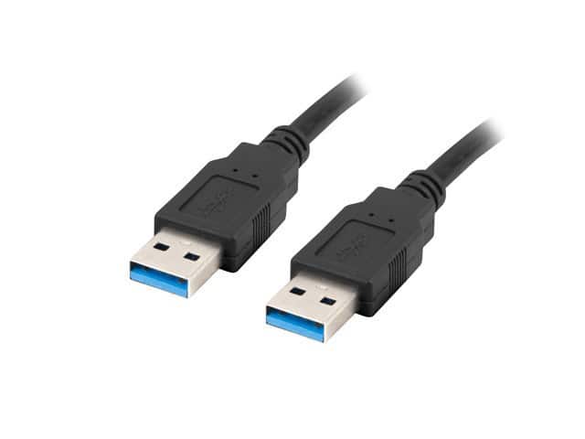 LANBERG KABEL USB-A 3.0 M/M 1M CZARNY CA-USBA-30CU-0010-BK — zdjęcie 1 z 5