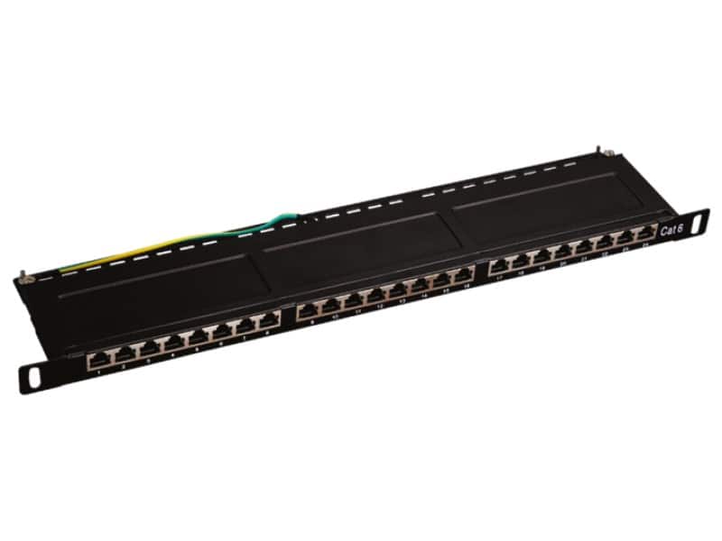 Patch panel A-LAN PK028 (0.5U; 19"; kat. 6; STP; 24xRJ-45) — zdjęcie 1 z 3