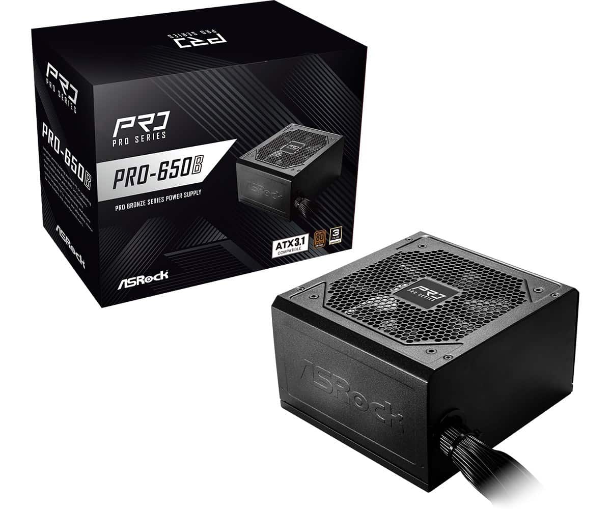 Zasilacz ASRock PRO-650B 650W 80 PLUS Bronze — zdjęcie 1 z 5
