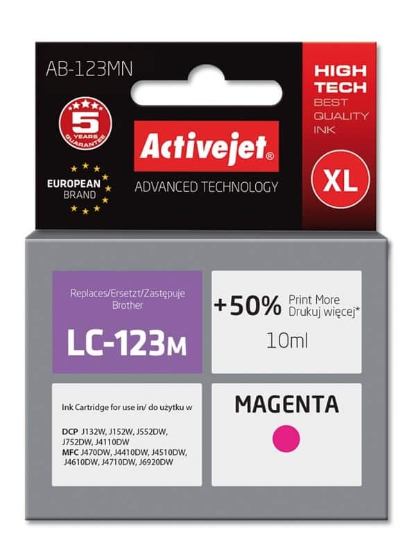 Activejet AB-123MN Tusz Zamiennik 10ml Czerwony