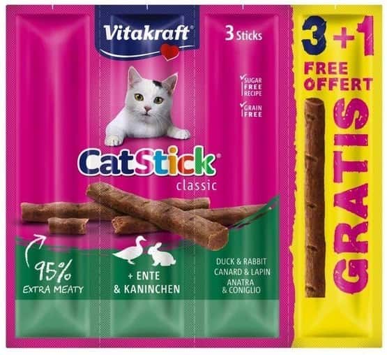 VITAKRAFT CAT STICK MINI królik/kaczka 3+1 szt