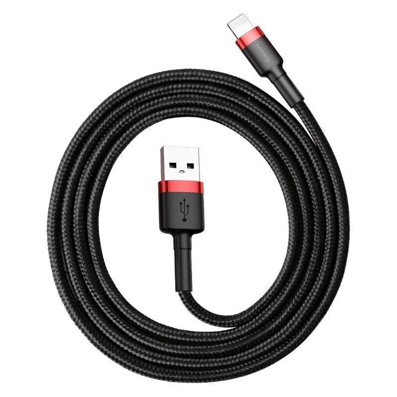 Kabel Baseus CALKLF-C19 (Lightning M - USB 2.0 M; 2m; kolor czarno-czerwony) — zdjęcie 1 z 3