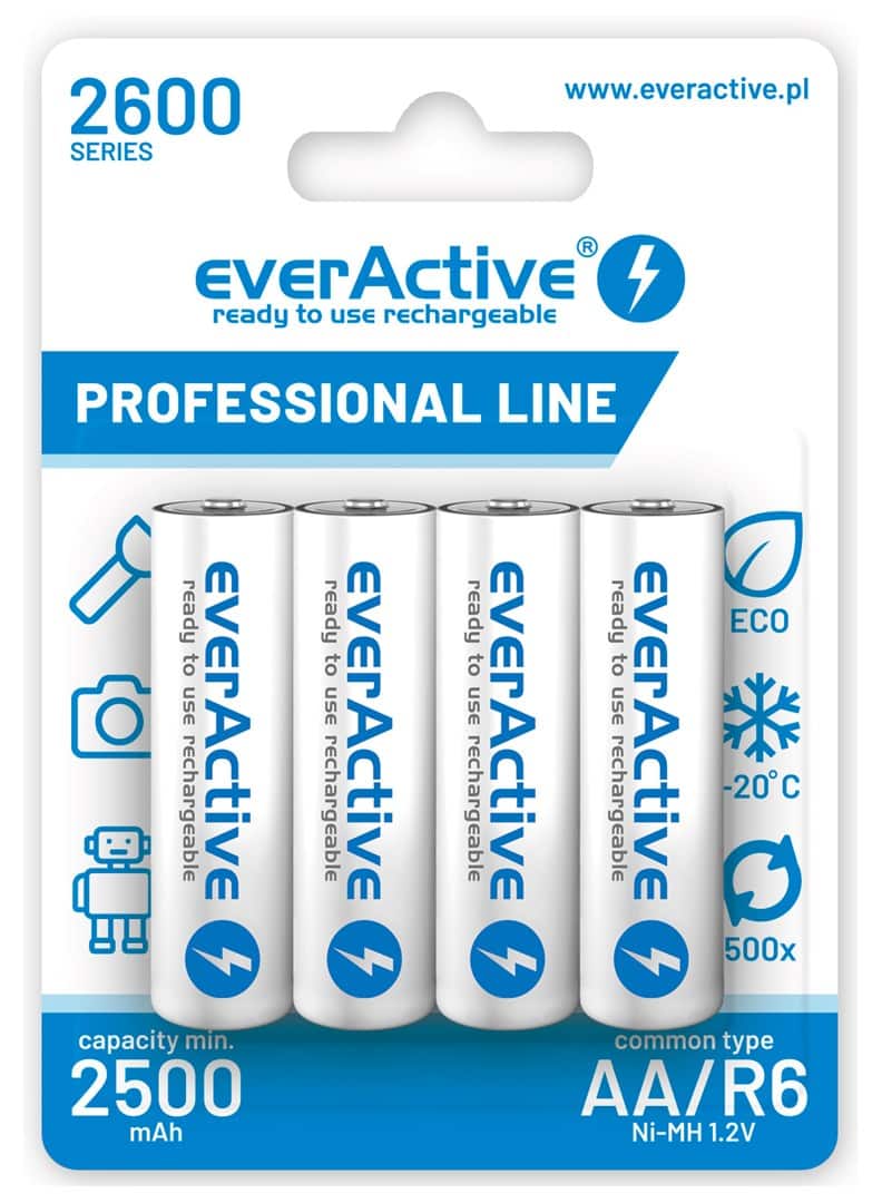 Zestaw akumulatorków everActive Professional line EVHRL6-2600 (2600mAh ; Ni-MH) — zdjęcie 1 z 2