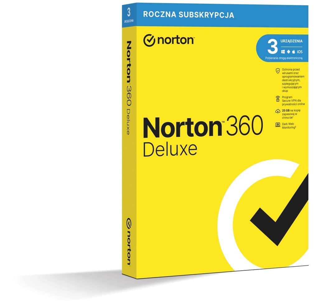 Norton 360 Deluxe 3D/12M BOX - Nośnik Fizyczny — zdjęcie 1 z 5