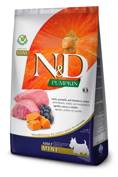 FARMINA N&D Pumpkin Lamb & Blueberry Adult Mini - sucha karma dla psa - 2,5 kg — zdjęcie 1 z 2