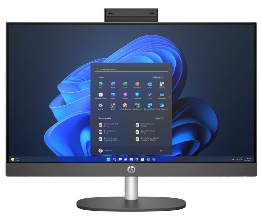 HP ProOne 240 G10 AIO i5-1335U 23,8"FHD 16GB DDR4 3200 SSD512 Intel Iris Xe Graphics W11Pro 3Y OnSite Black — zdjęcie 1 z 4