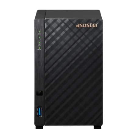 NAS Asustor AS1202T; Tower; 2x (3.5" SATA HDD/ 2.5" SSD); Realtek RTD1619B, 1GB DDR4, 1x 2.5GbE, 3x USB 3.2 — zdjęcie 1 z 2