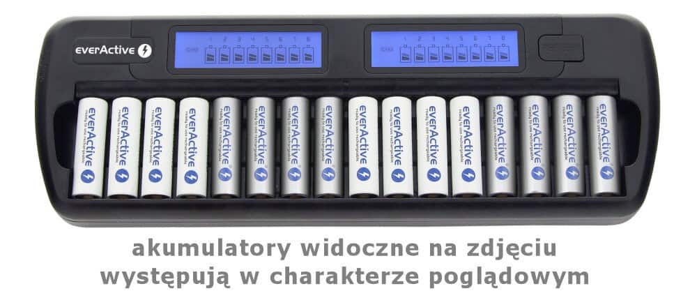 Ładowarka everActive NC-1600 do baterii D, AA, AAA, C — zdjęcie 1 z 6