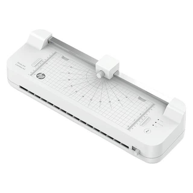 HP Laminator ONELAM COMBO A3, na zimno/gorąco, zintegrowany trymer, zaokrąglacz rogów, prędkość 40cm/min + 15 folii: 3xA4, 4xA5, 4xA6, 4xB-CARD, biały — zdjęcie 1 z 7