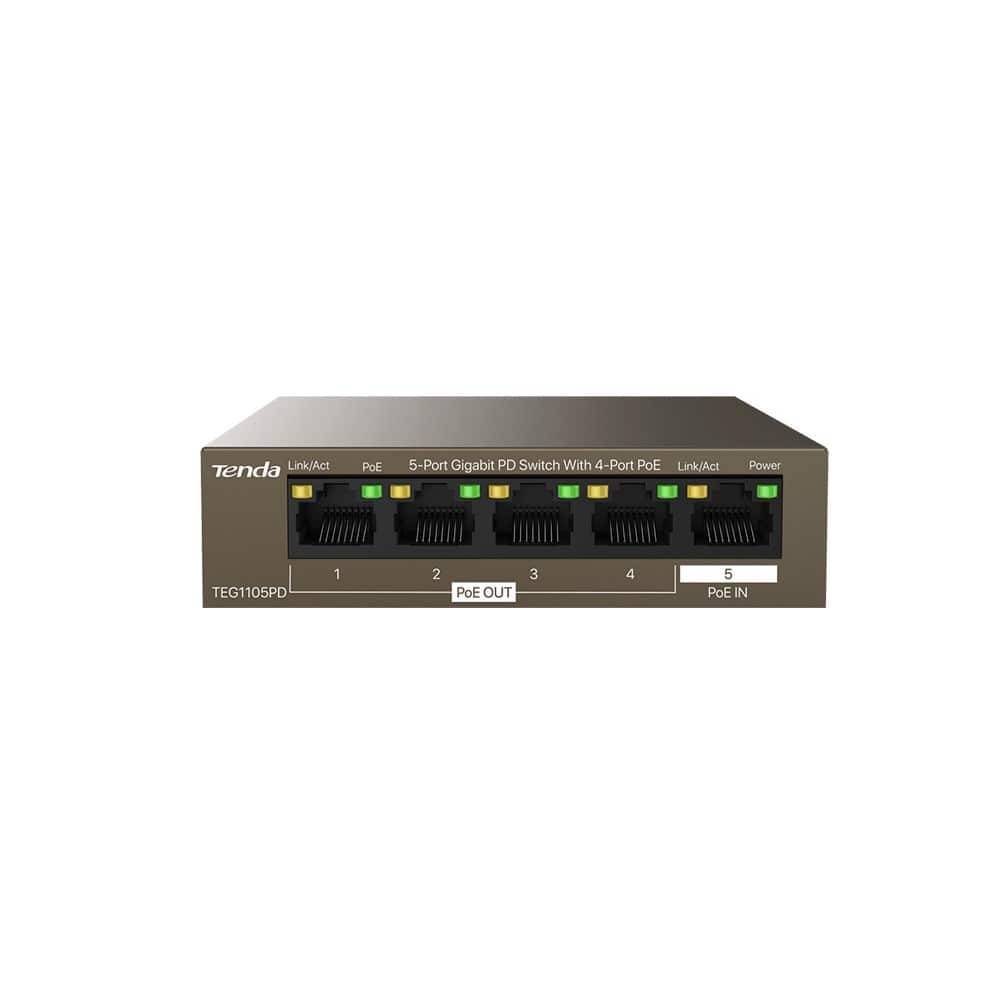 Switch Tenda TEG1105PD Brązowy Metalowy — zdjęcie 1 z 4