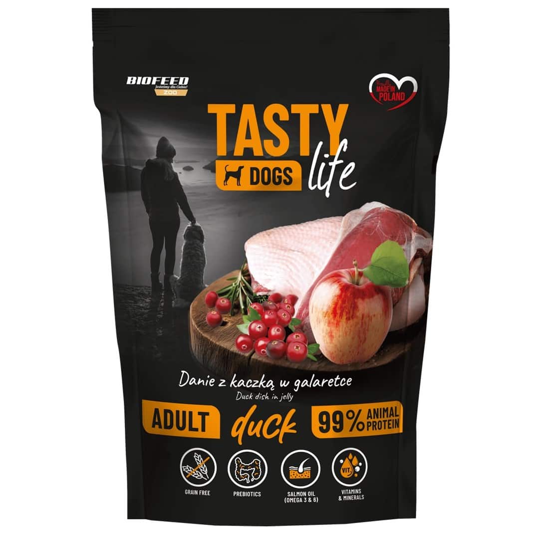 BIOFEED Tasty dog life kaczka 90% 500g
