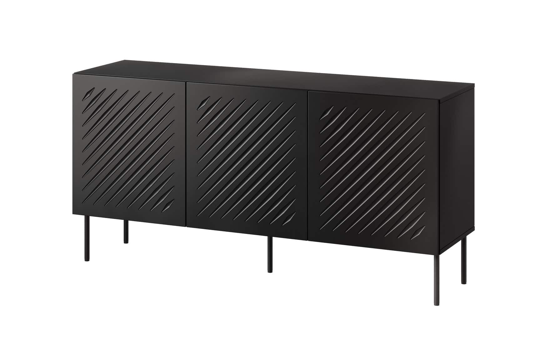 Komoda SIENA 150,5x40x75 czarny mat — zdjęcie 1 z 4